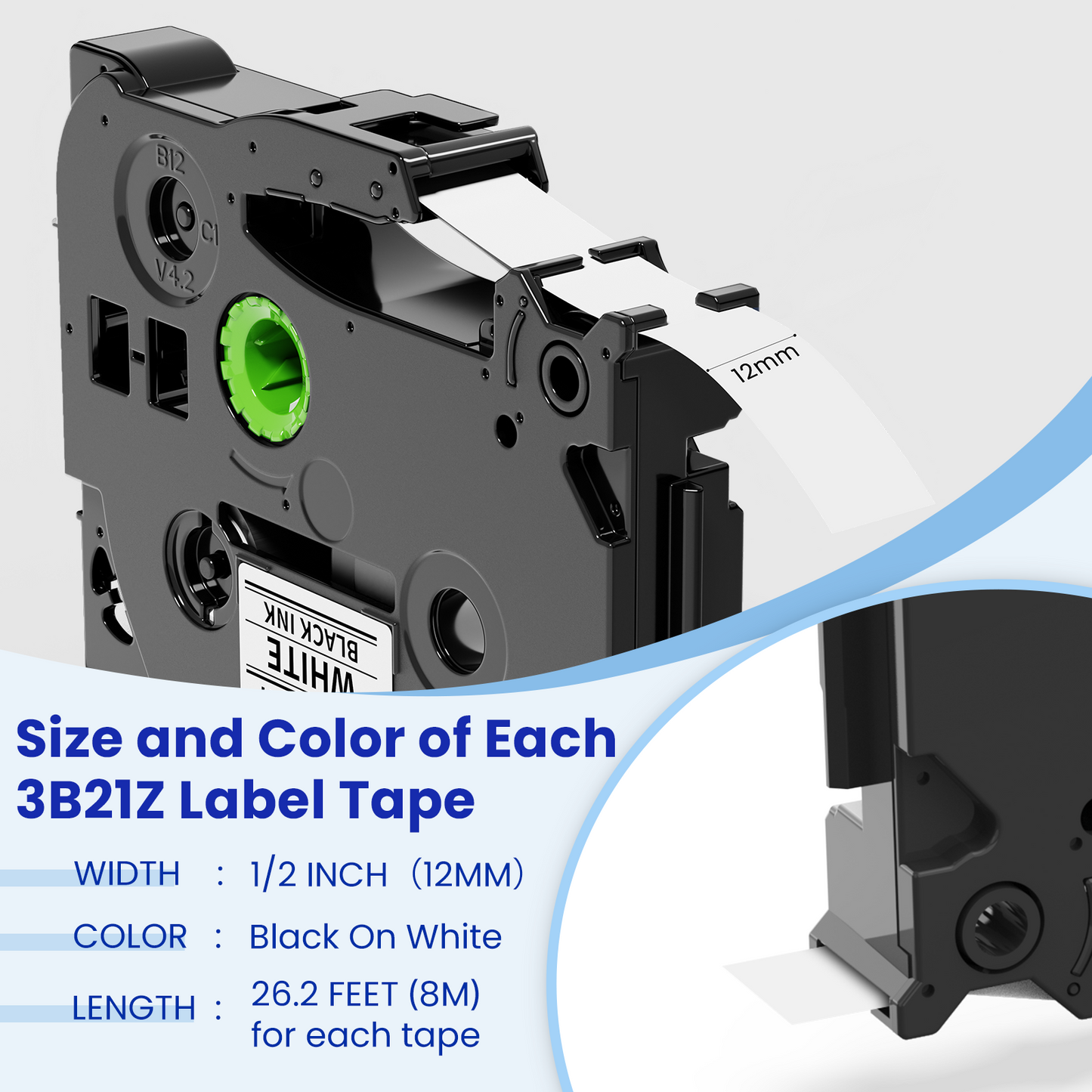 VolenGo Label Tape Replacement for TZe231 TZ-231 Tape Compatible with Brother P Touch for PT-D400 / H105 / 1010 / 1000 / 1280 Label Maker, 12mm*8m 5-Pack, Black on White