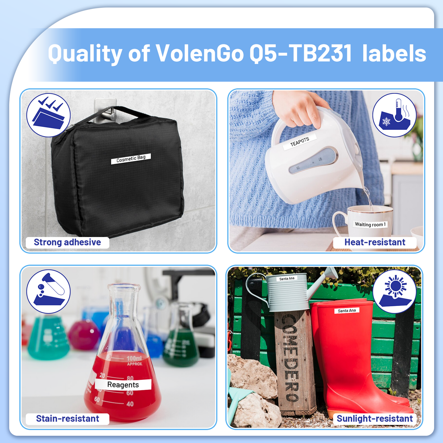 VolenGo Label Maker Tape, Pastic Refills Tape for DYMO Label Maker, for LetraTag 100H LT-100T 16952 91330 10697 200B 2000 Labeler, 1/2 Inch x 13 Feet 12mmx4m, Blakc on White,3- Pack
