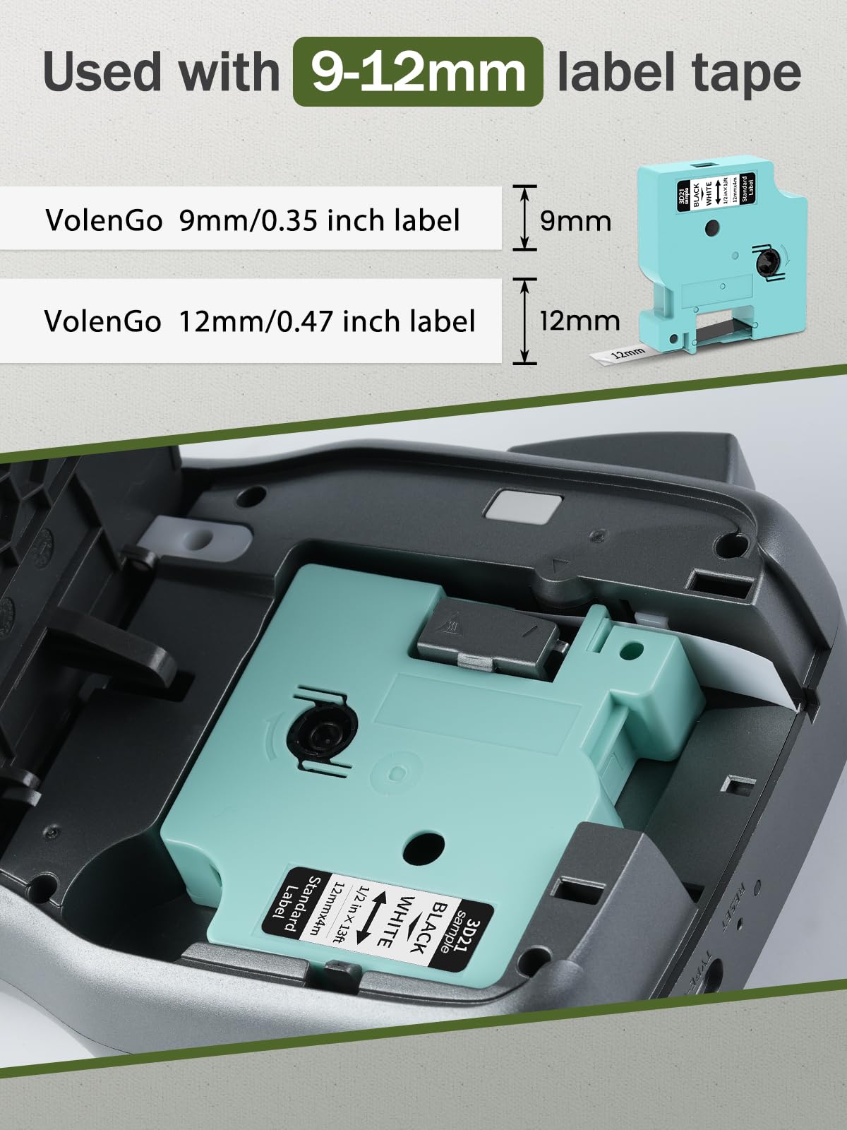 VolenGo Label Maker, Bluetooth Label Maker Machine with Tape, QWERTY Keyboard & Large Backlit Display Portable Rechargeable Labeler, Easy-to-Use for Home/School/Office Organization