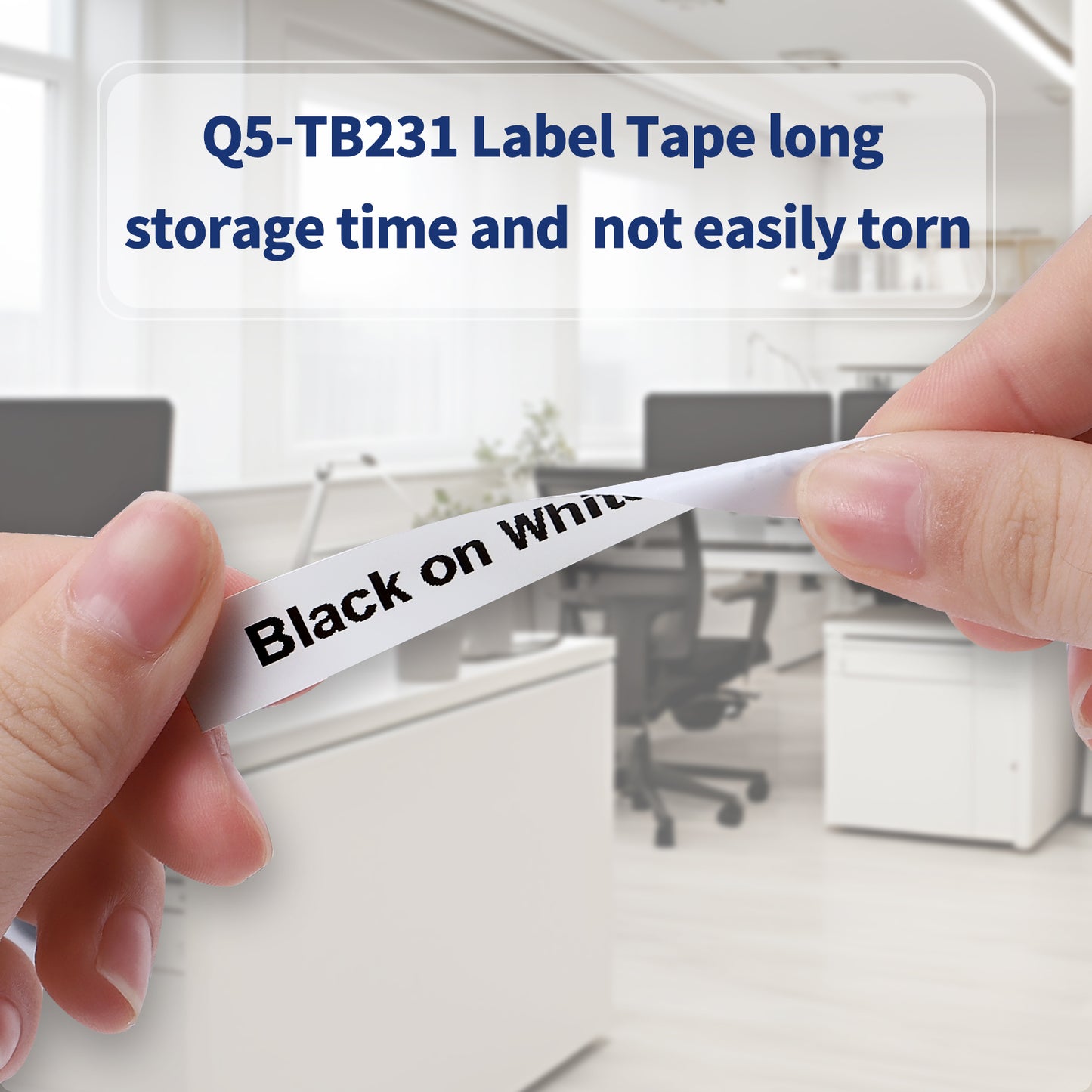 Q5-TB231 white Plastic Label Tape Replacement for Dymo Letratag Refills 91331, Compatible with Dymo Label Maker Refills 1/2 x 13 for Letra Tag for LT100H 200B Phomemo P12 P12 Pro Label Maker