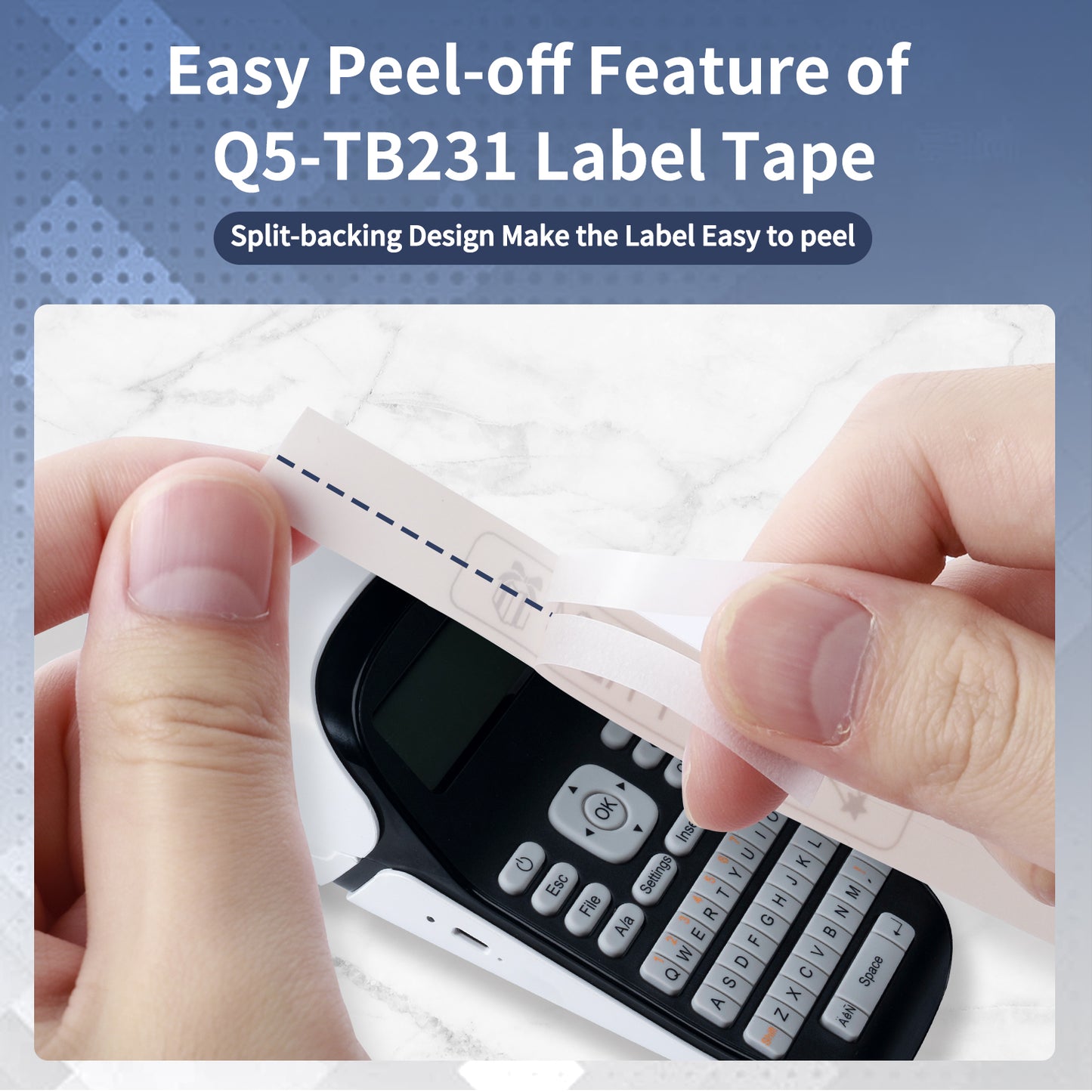 Q5-TB231 white Plastic Label Tape Replacement for Dymo Letratag Refills 91331, Compatible with Dymo Label Maker Refills 1/2 x 13 for Letra Tag for LT100H 200B Phomemo P12 P12 Pro Label Maker