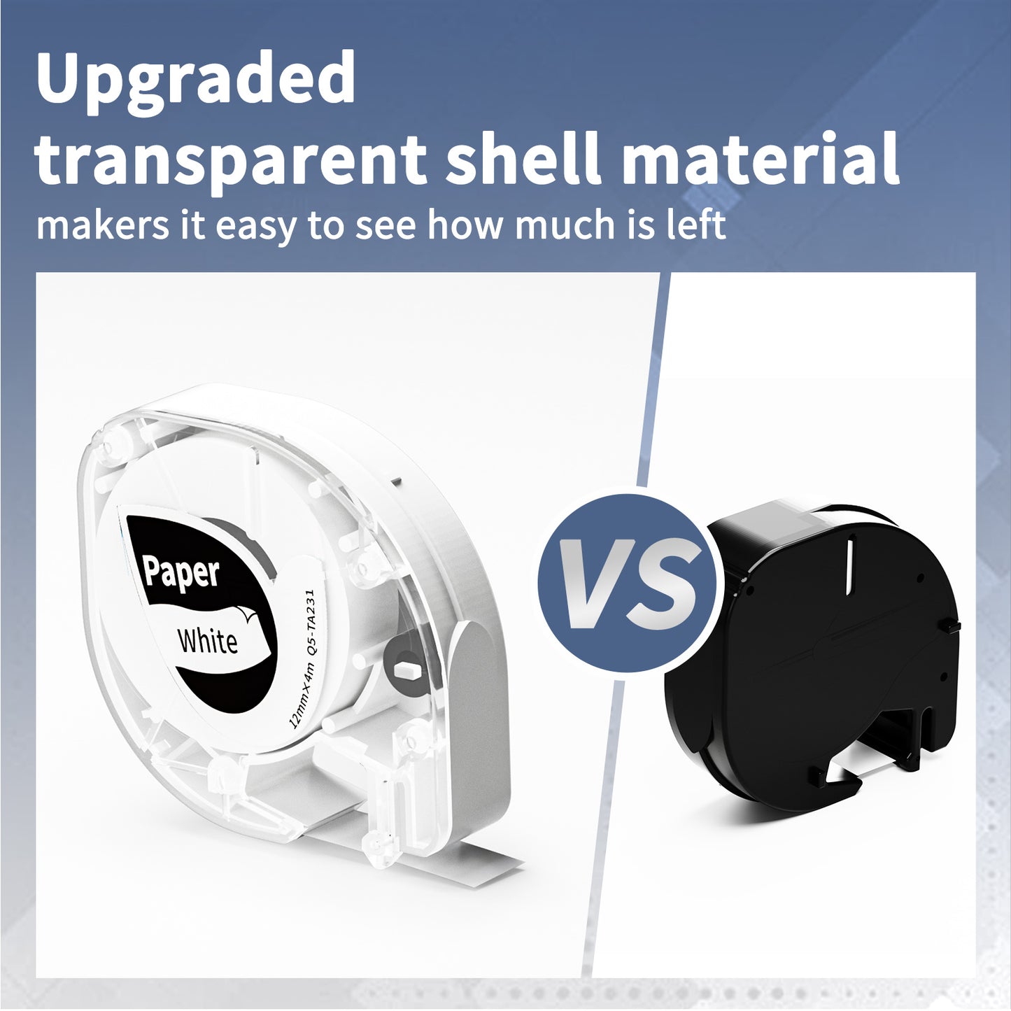 VolenGo Q5-TA231 Label Maker Tape Replacement for Dymo Label Maker Refills White Paper 91330 10697,Compatible with Dymo Letratag Refills 12mm x 4m,for Letra Tag LT100H 200B QX50, 3-pack