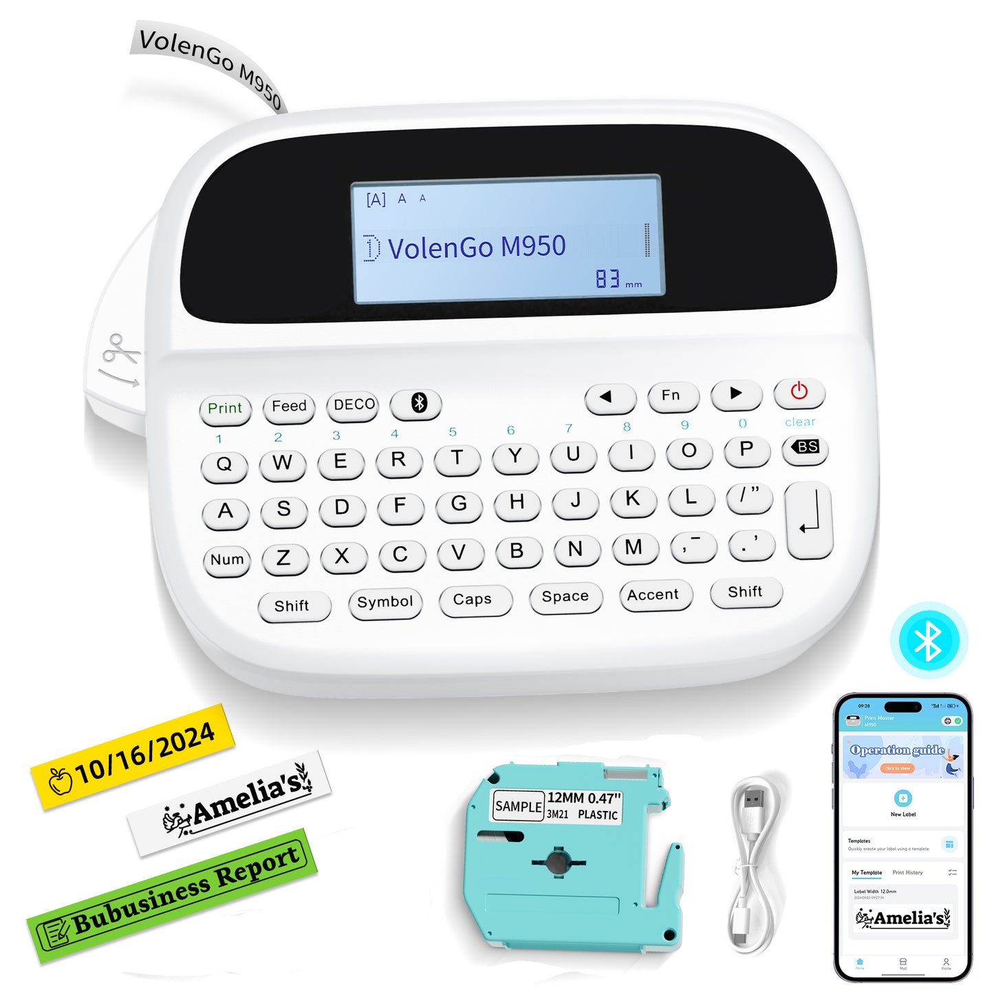 M950 Label Maker Machine with Tape