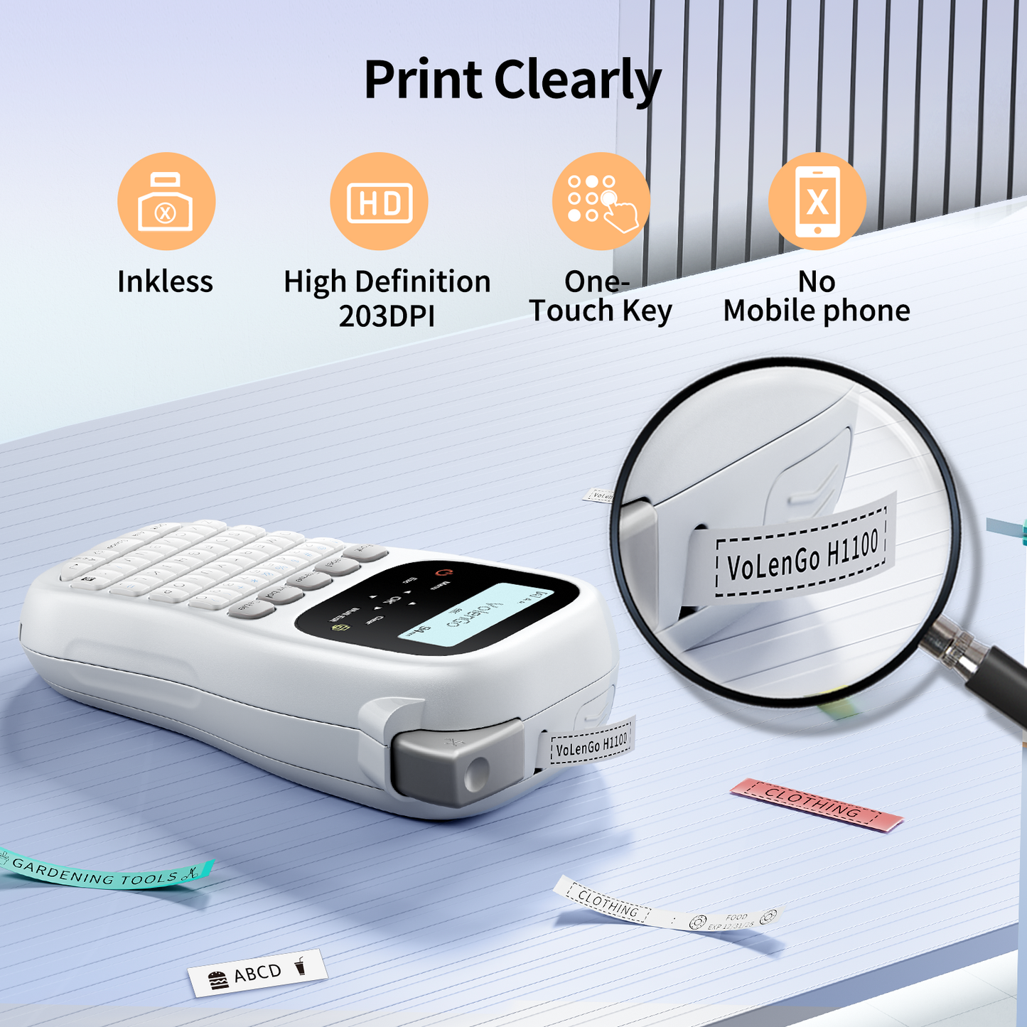 H1100 Label Maker Machine with Tape