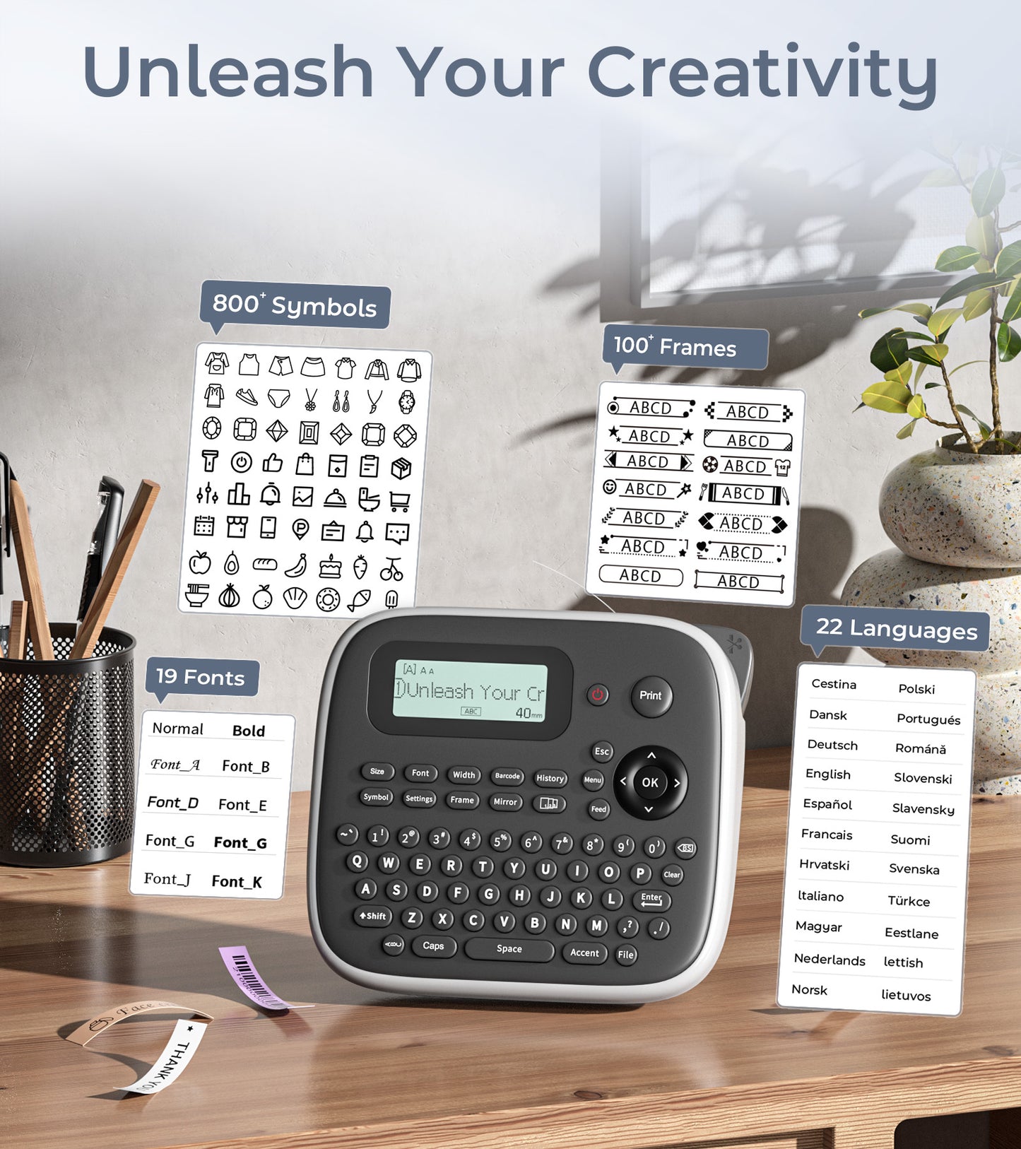 D210s Label Maker Machine with Tape