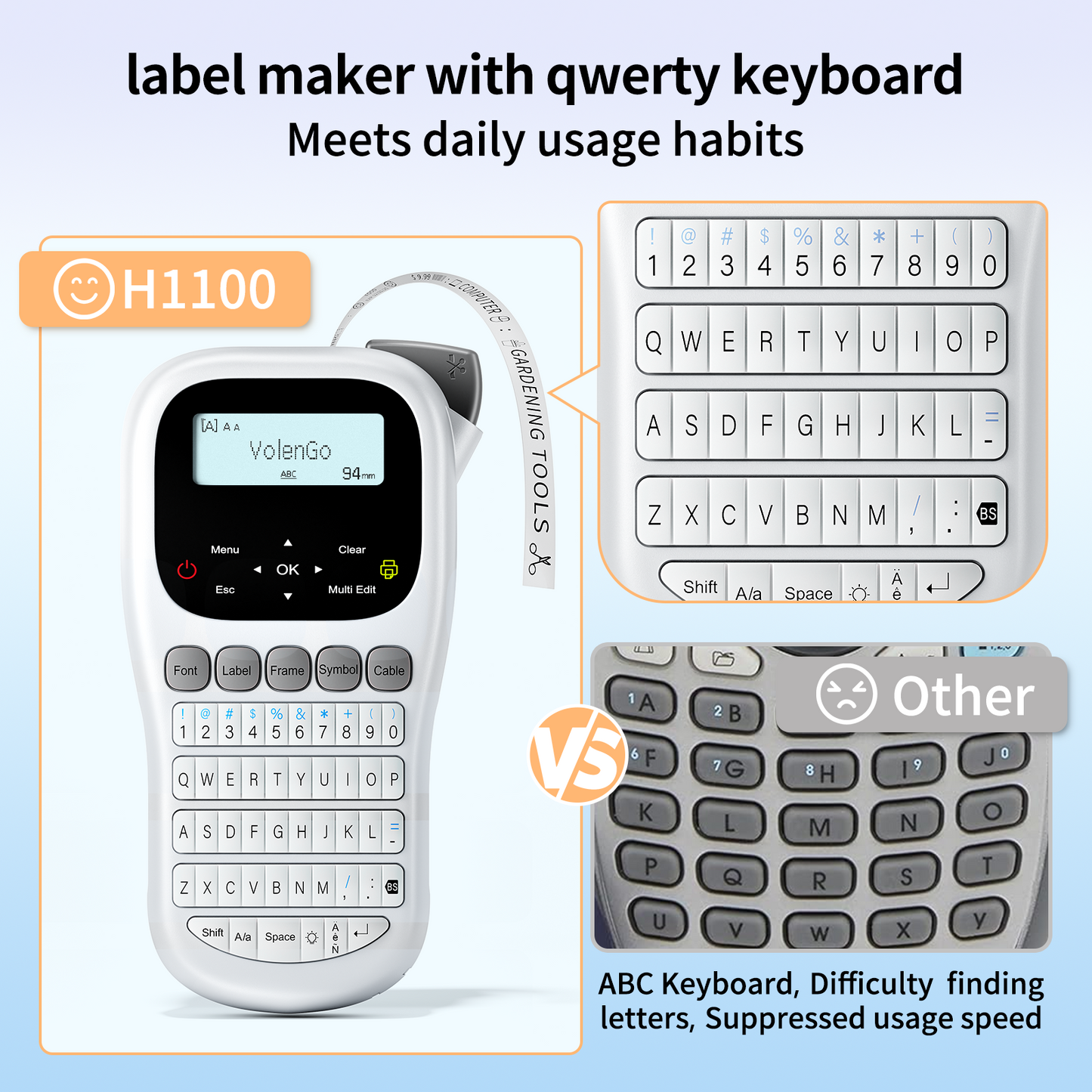 H1100 Label Maker Machine with Tape