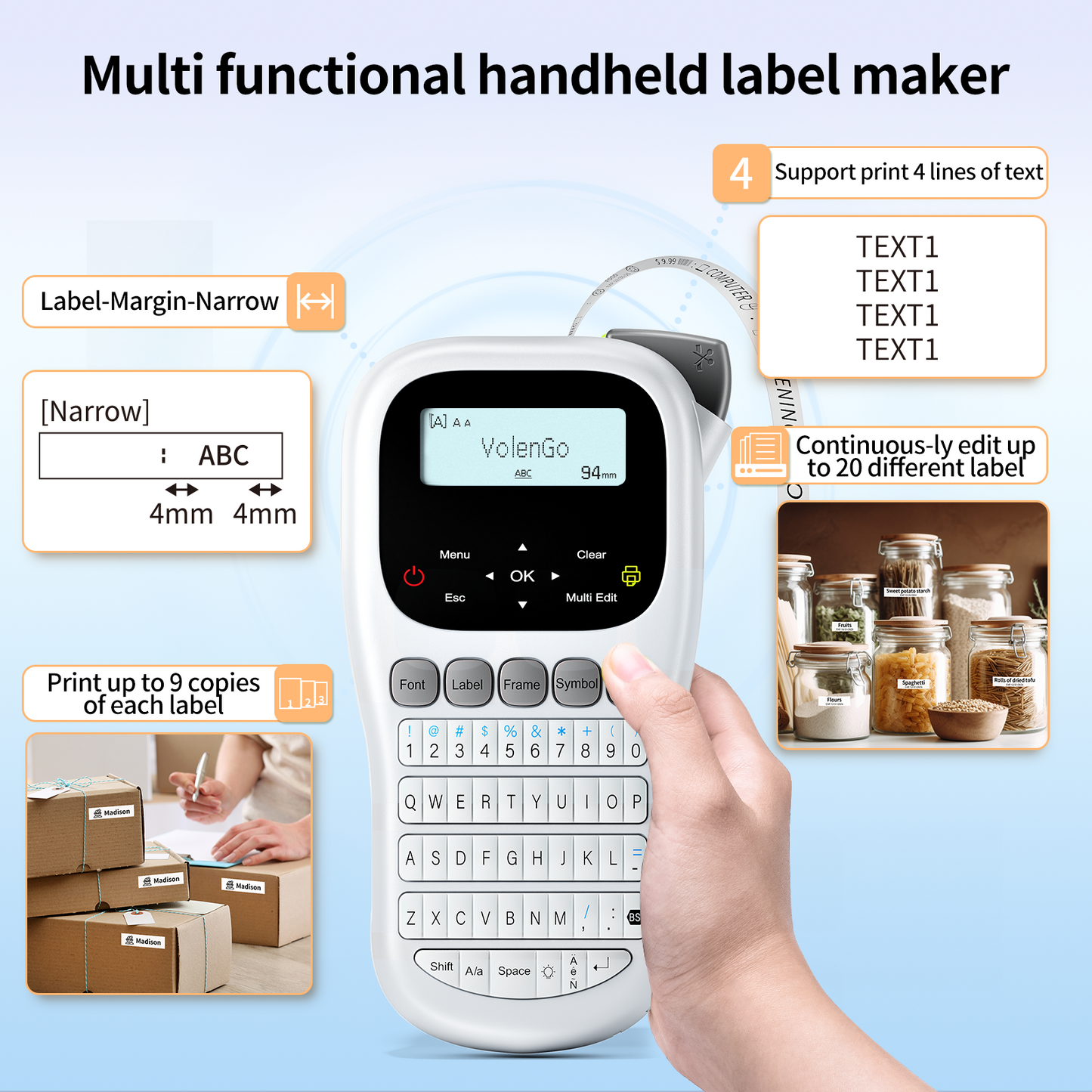 H1100 Label Maker Machine with Tape