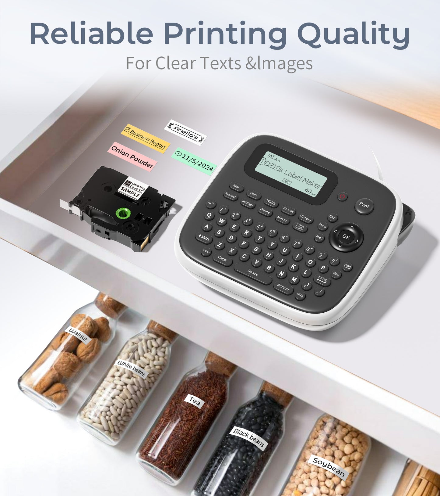 D210s Label Maker Machine with Tape