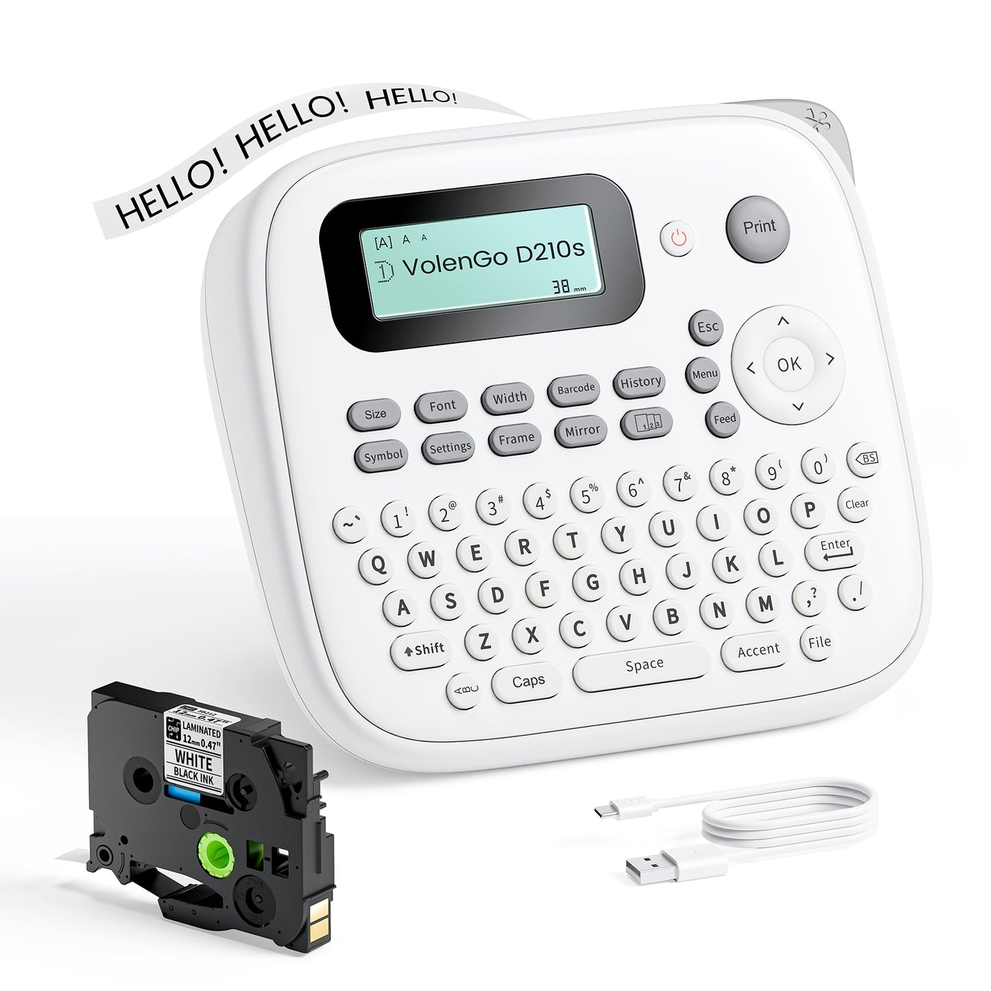 D210s Label Maker Machine with Tape