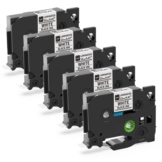 VolenGo Label Tape Replacement for TZe231 TZ-231 Tape Compatible with Brother P Touch for PT-D400 / H105 / 1010 / 1000 / 1280 Label Maker, 12mm*8m 5-Pack, Black on White