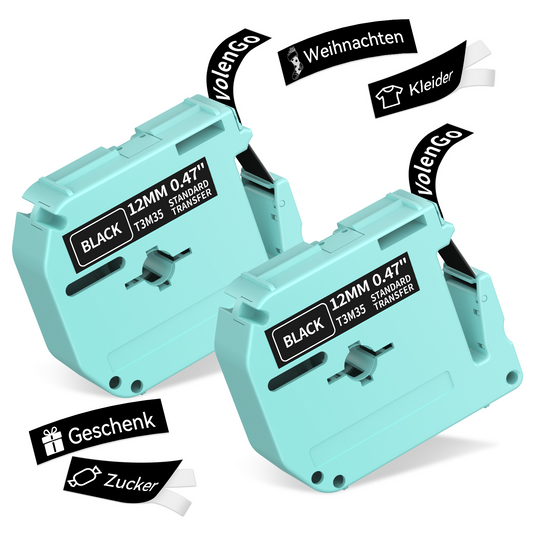 VolenGo T3M35 Compatible with Brother M-K231 12 mm Label Tape, Compatible with Brother M-K231S M-K231 MK231S M-K231BZ Label Tape for Brother PT-55/PT-60/PT-65/PT-70/PT-80/PT-85/PT-90/PT-M95