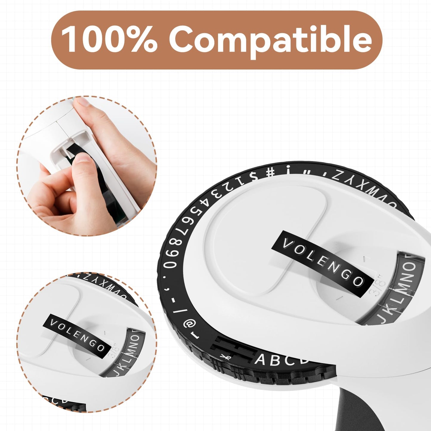 VolenGo Embossing Label Maker Machine Tapes, 3D Plastic Omega S Label Tape, Compatible with Dymo Xpress Pro 12965 DYM12966, 3/8 inch x 3m White on Multi-Color Embossing Label Maker Refill, 6 Packs.