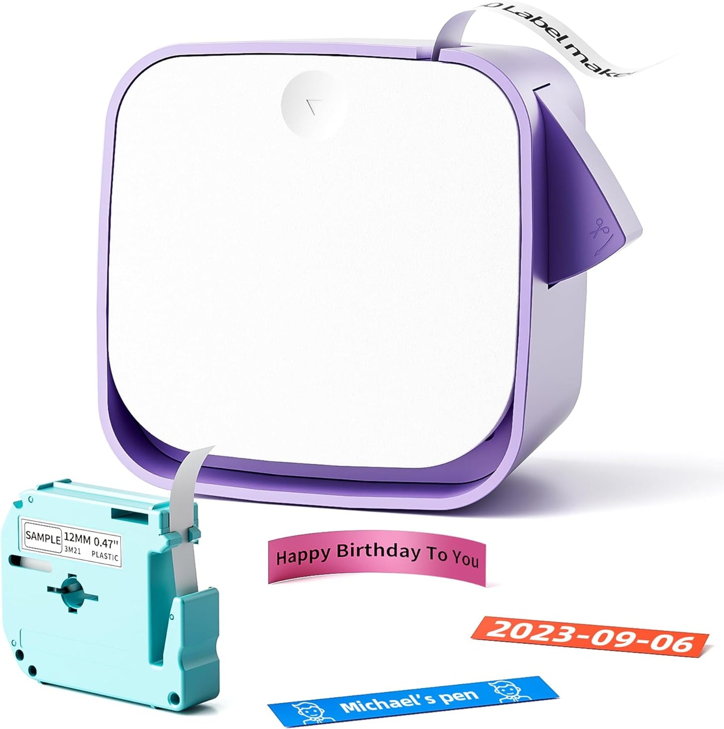 Label Maker Machine with Tape, M960 Label Maker, Bluetooth Label Maker, Portable Label Makers Multiple Templates Font Icon for Home School Office Organization, Inkless Rechargeable, Purple