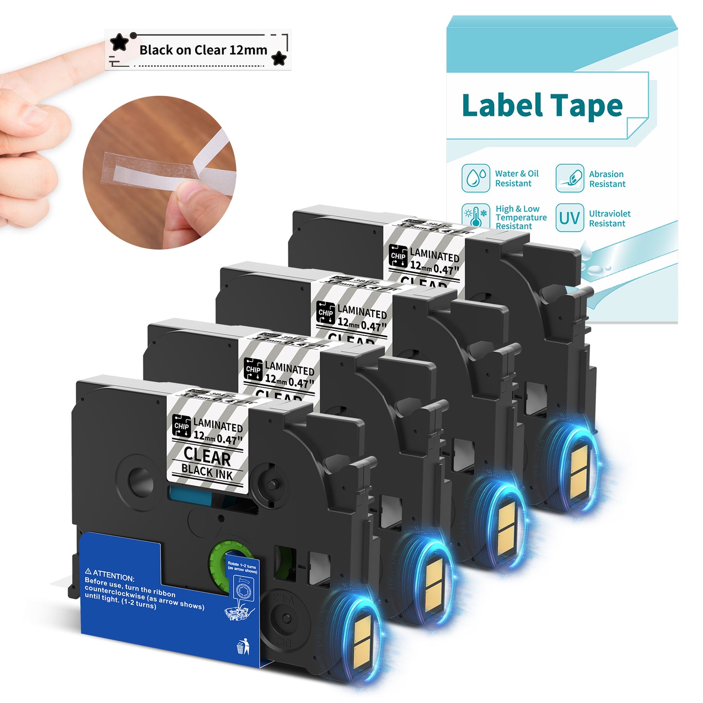 BZ Label Tape 12mm 0.47 Laminated for H1100 D210s Label Maker