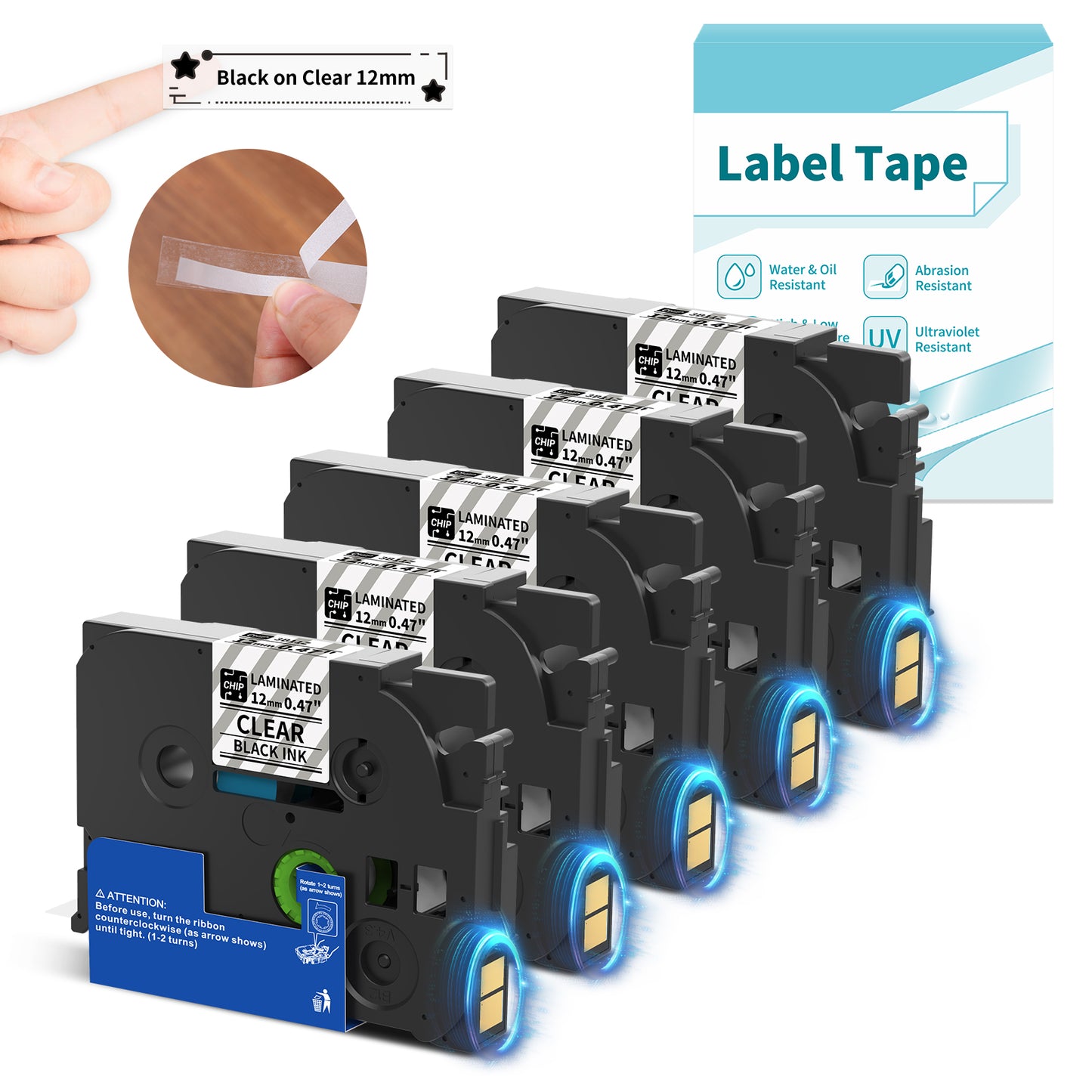 BZ Label Tape 12mm 0.47 Laminated for H1100 D210s Label Maker